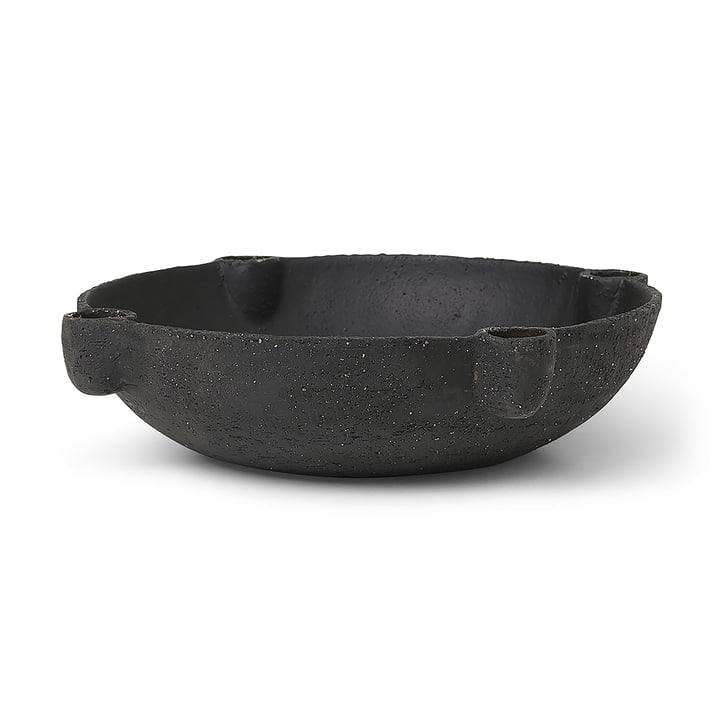 Bowl Bougeoir en céramique de ferm Living de couleur gris foncé