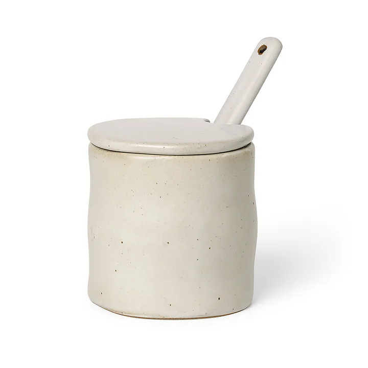 Flow Pot à confiture avec cuillère de Ferm Living en blanc cassé