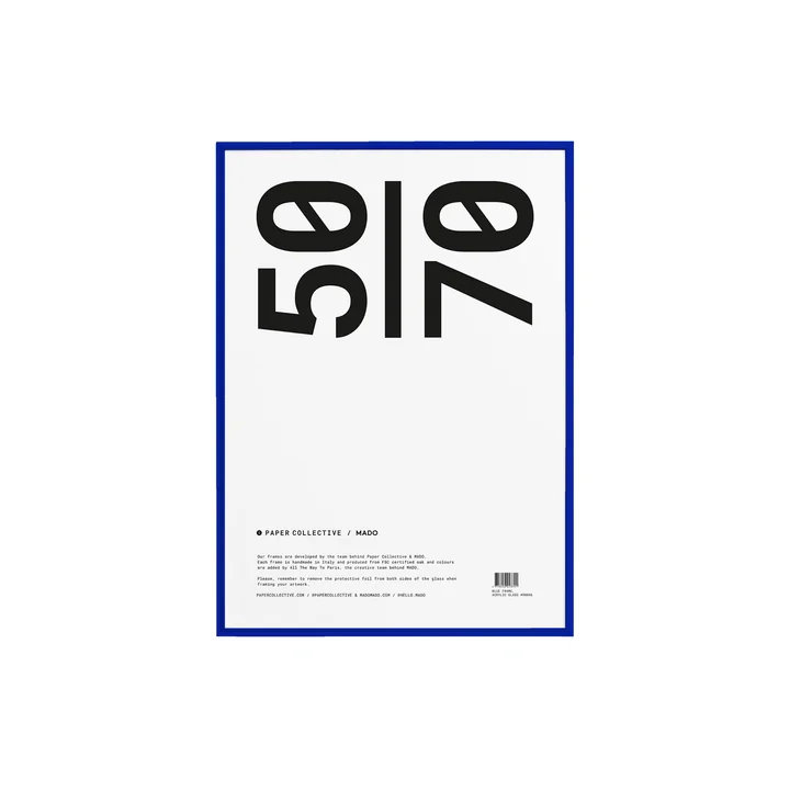 Cadre photo 50 x 70 cm de Paper Collective en pin bleu