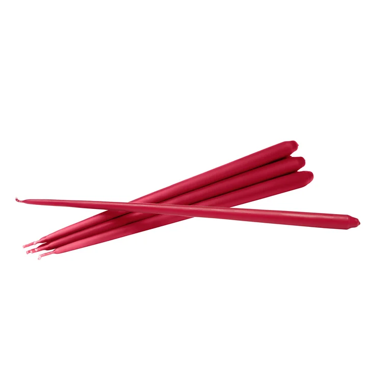 Bougies by Ester & Erik (set de 6) de Stoff Nagel en rouge