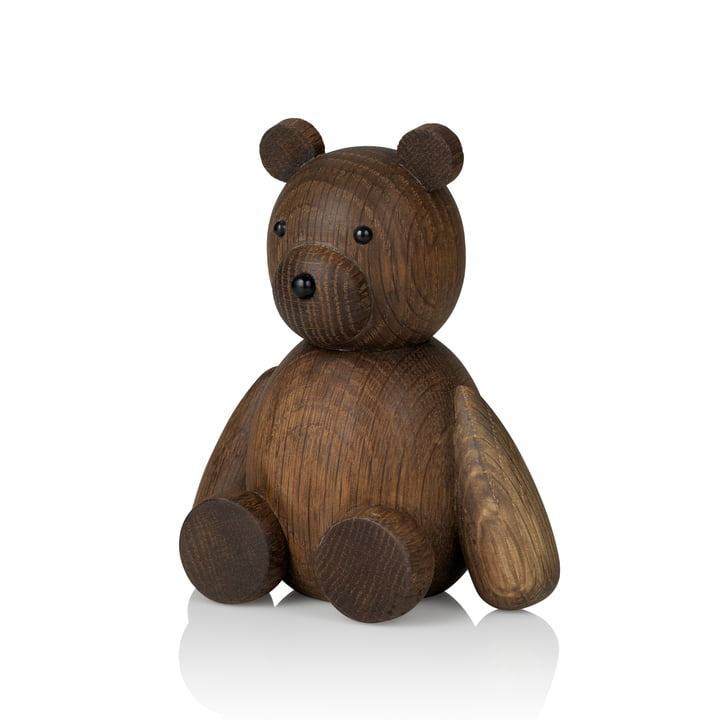 Teddy Figure en bois H 13,5 cm de Lucie Kaas en chêne fumé