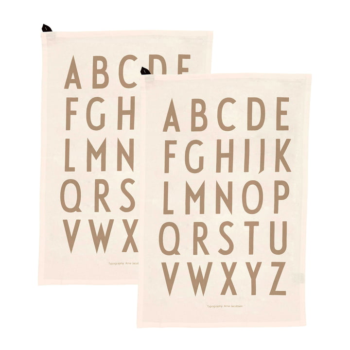Classic Torchon (lot de 2) de Design Letters en blanc cassé