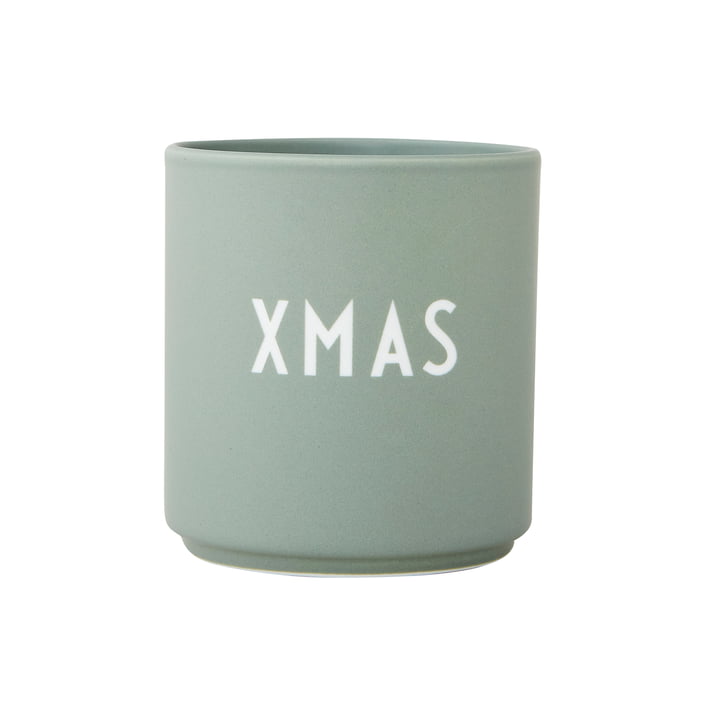 AJ Favourite Tasse en porcelaine de Design Letters en X-Mas / green
