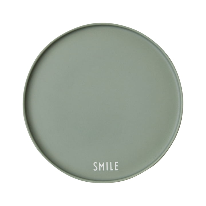 AJ Favourite Assiette en porcelaine de Design Letters en Smile / vert