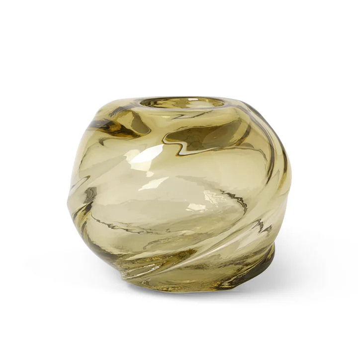 Water Swirl Vase de Ferm Living de couleur jaune clair
