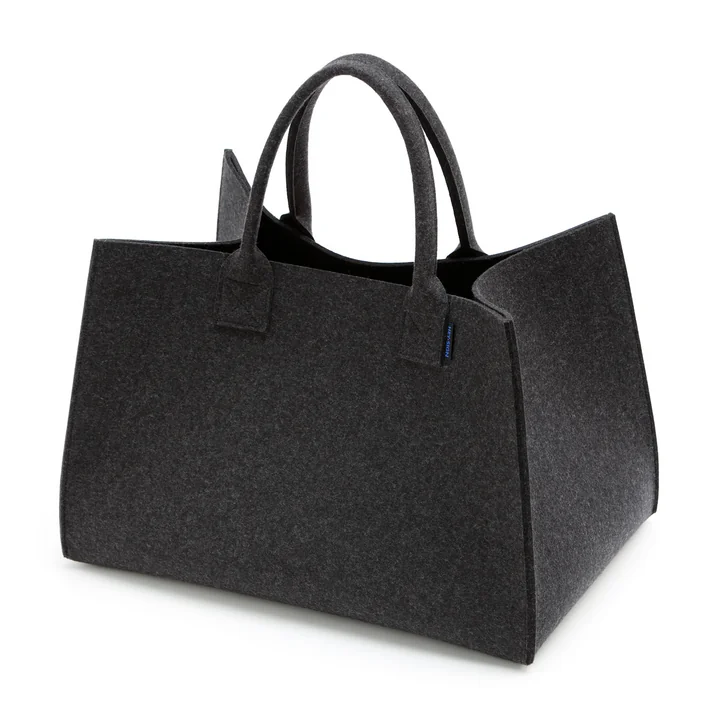 Big Corbeille en feutre avec 2 poignées de Hey Sign en graphite