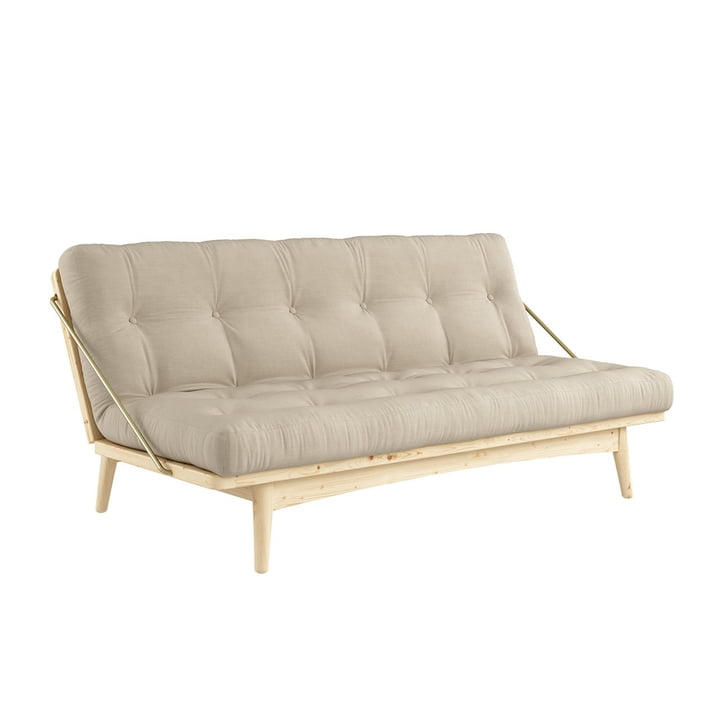 Folk Canapé-lit 130 cm de Karup Design en pin laqué clair / beige