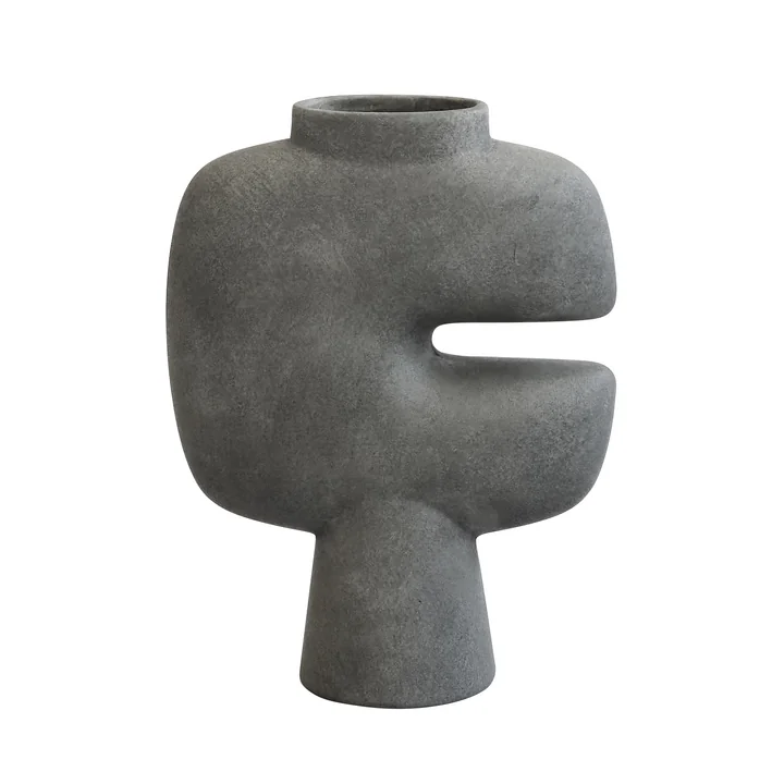 Tribal Vase Medio de 101 Copenhagen en gris foncé