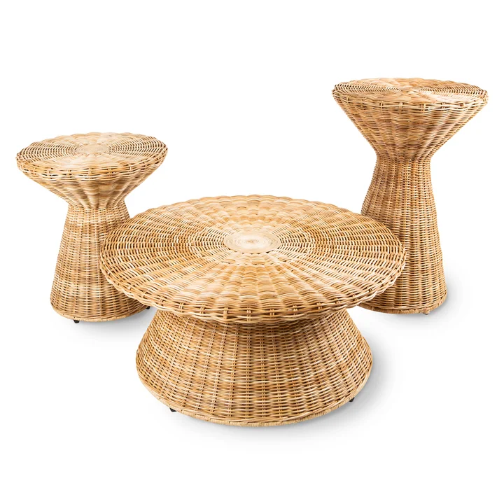 Table d'appoint en rotin de HKliving en version naturelle