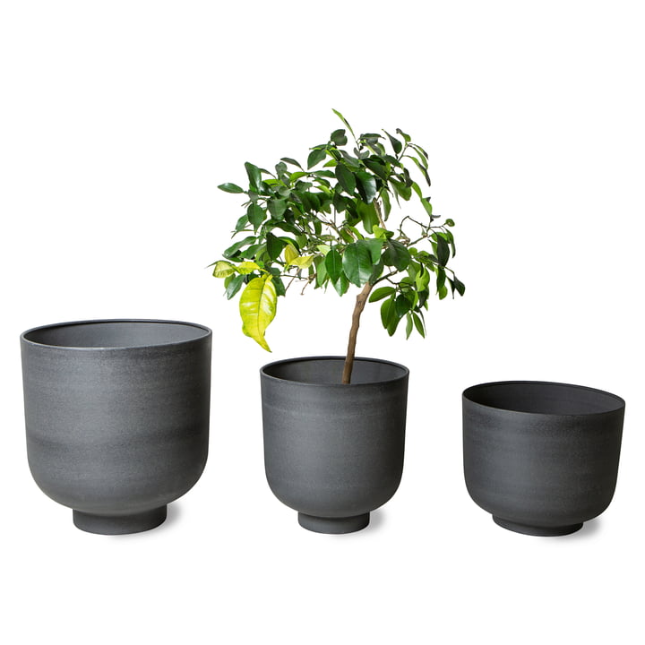 Pots à plantes en métal de HKliving dans la couleur charcoal