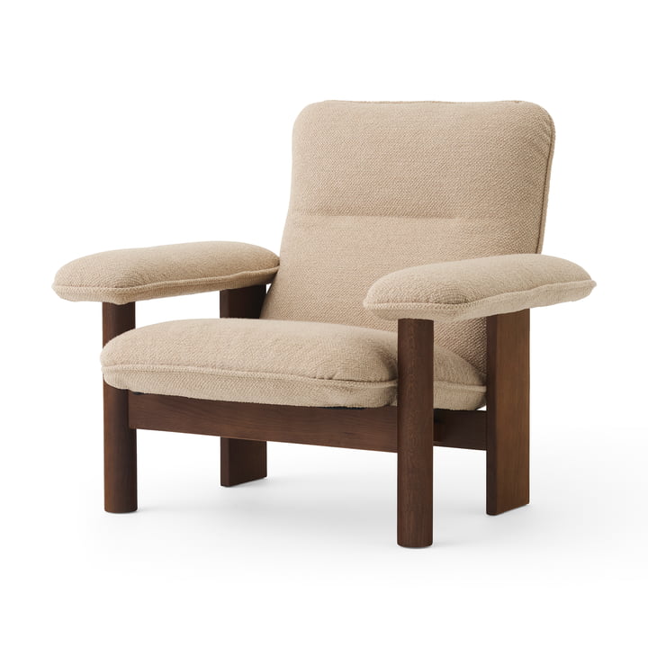 Brasilia Lounge Chair, Chêne teinté / Bouclé beige de Audo