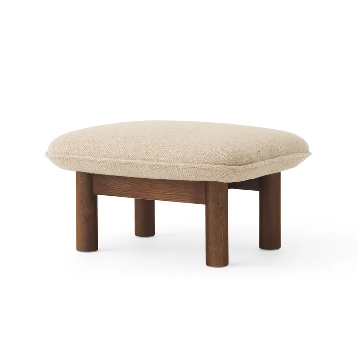 Brasilia Ottoman, chêne teinté / bouclé beige de Audo