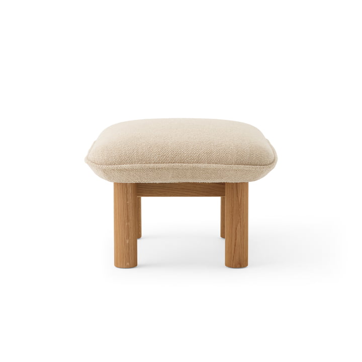 Brasilia Ottoman, chêne naturel / bouclé beige de Audo