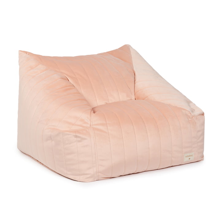 Chelsea pouf en velours de Nobodinoz dans le design bloom pink