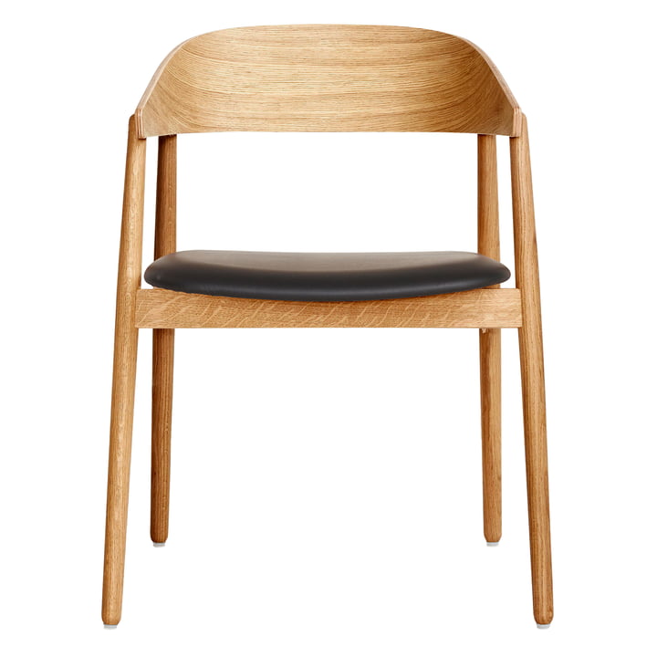AC2 Chaise de Andersen Furniture en chêne laqué mat / cuir noir