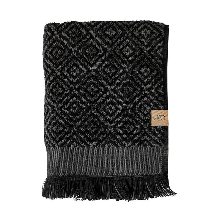 Morocco Serviette de bain 70 x 140 cm de Mette Ditmer en noir / gris