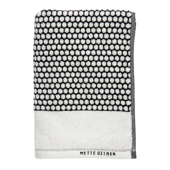 Grid Serviette de bain 70 x 140 cm de Mette Ditmer en noir / off-white