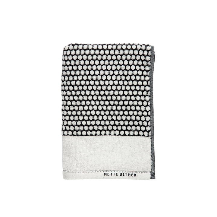 Grid Serviette d'invité 38 x 60 cm de Mette Ditmer en noir / off-white