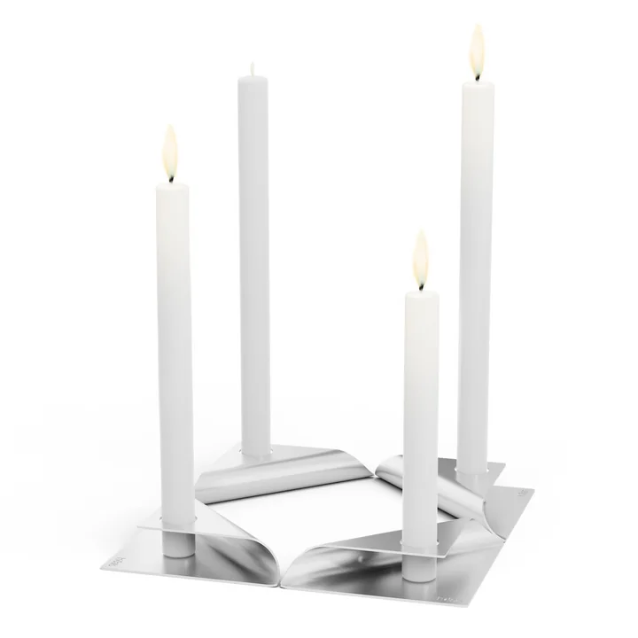 Square Candle Bougeoir de höfats en argent (jeu de 4)