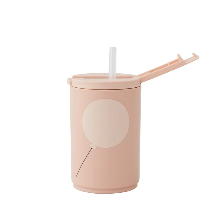 Kids life Tasse à paille pour boire 330 ml de Design Letters en nude