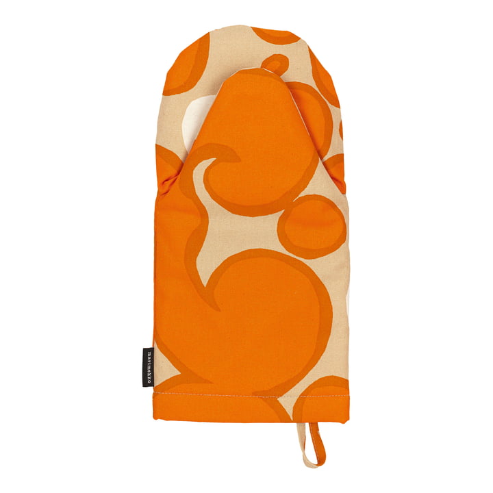 Keidas Gant de four de Marimekko en beige / orange / blanc coton (Presummer 2022)