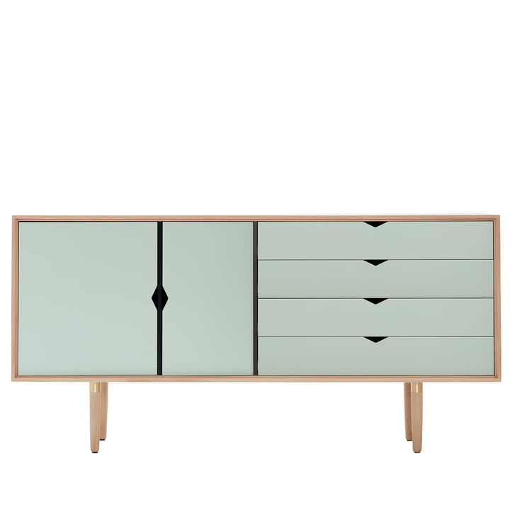 S6 Sideboard de Andersen Furniture en chêne savonné / façades ocean grey