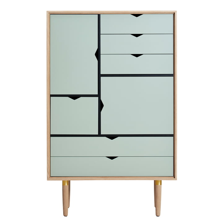 S5 Commode de Andersen Furniture en chêne savonné / façades ocean grey