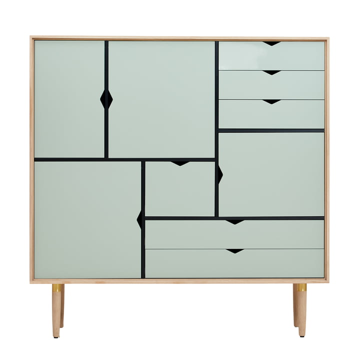 S3 Commode de Andersen Furniture en chêne savonné / façades ocean grey