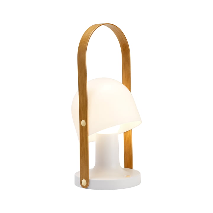 FollowMe Plus Outdoor Akku - Lampe de table LED de marset en chêne / blanc