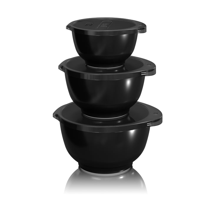 Margrethe Set de bols à mélanger (0,35 - 0,75 l) en noir (6 pcs.) de Rosti