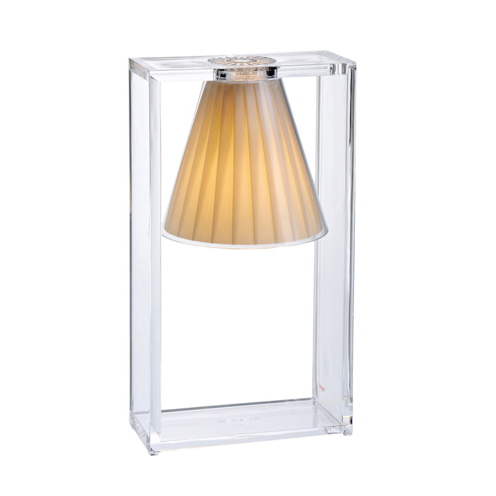 Lampe de table Light-Air, cristal clair / beige de Kartell