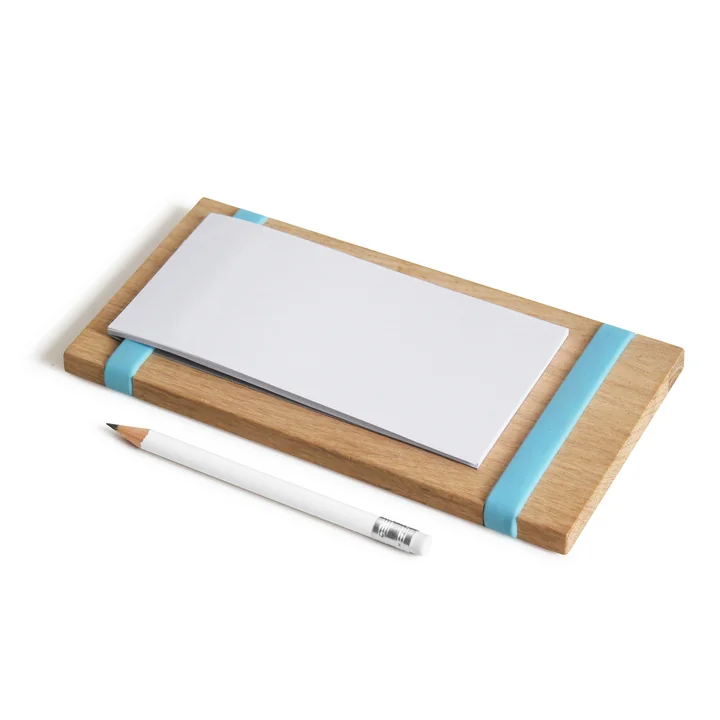 Porte-bloc-notes Lait, œufs, beurre de Side by Side en bleu clair