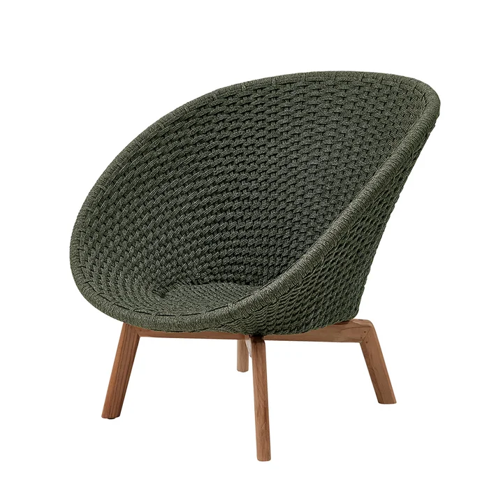 Peacock Fauteuil Lounge (5458) de Cane-line en finition teck / vert foncé
