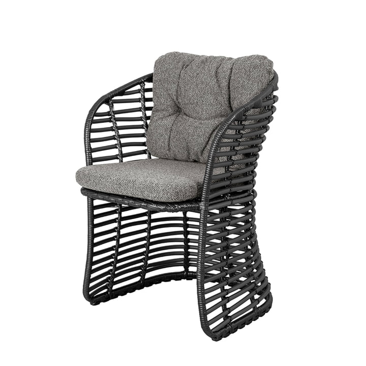 Basket Outdoor Fauteuil de Cane-line dans la couleur noir / gris