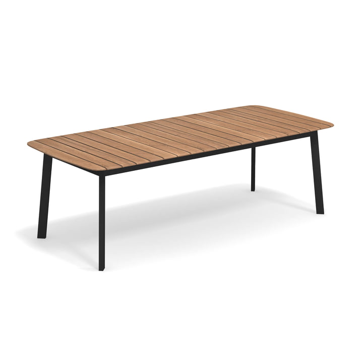 Shine Outdoor Table 225 x 100 cm de Emu en teck / noir