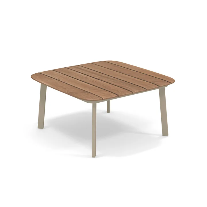 Shine Outdoor Table d'appoint, 79 x 79 cm de Emu en teck / taupe