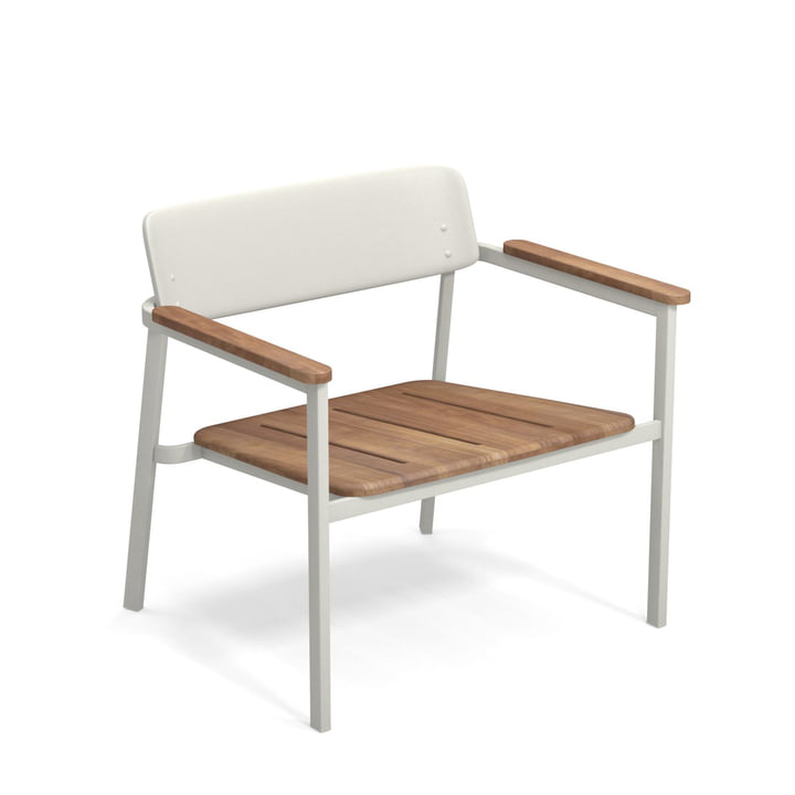 Shine Outdoor Lounge Chair de Emu en teck / blanc