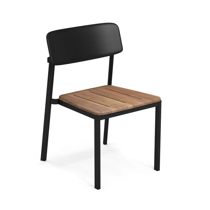 Shine Outdoor Chaise de Emu en teck / noir