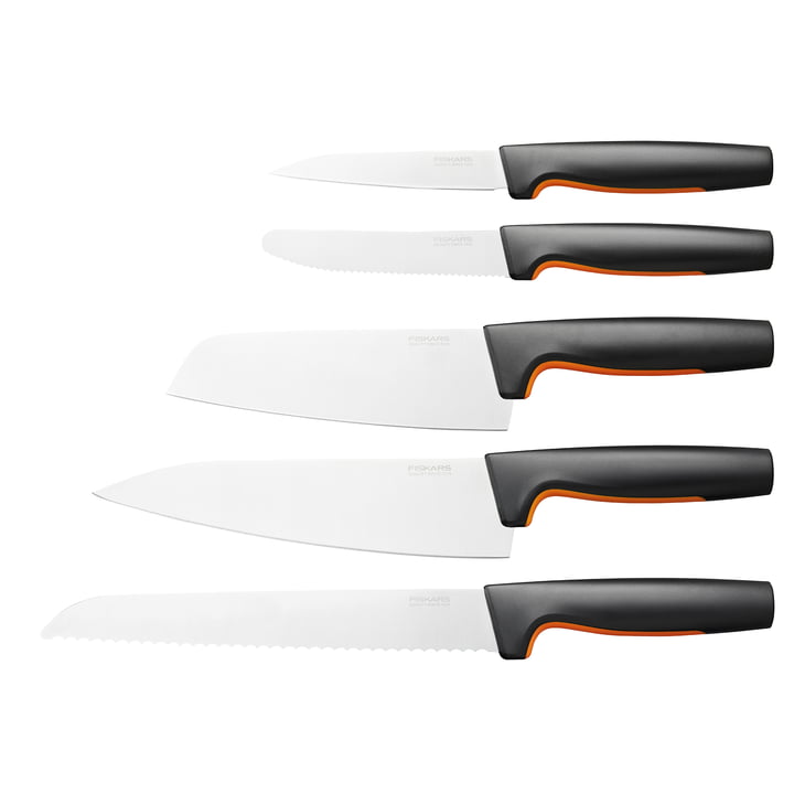 Functional Form Starter Set de couteaux de Fiskars en noir (5 pièces)