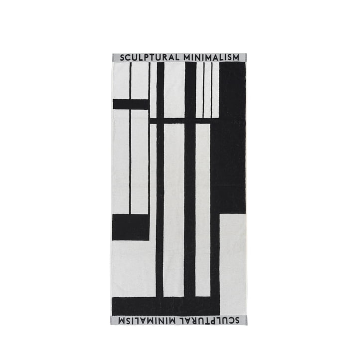 Minimal Serviette, 70 x 140 cm en noir / blanc cassé de Kristina Dam Studio
