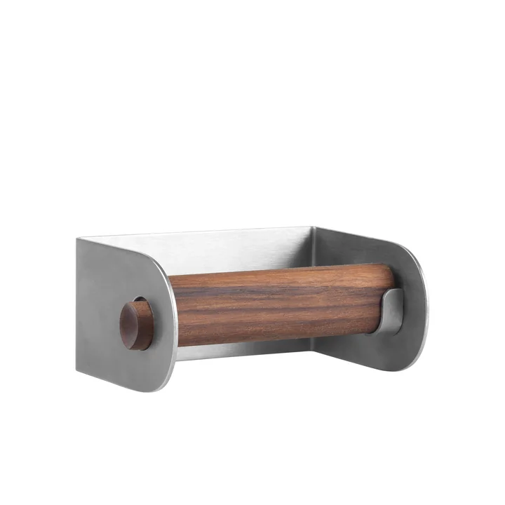 Dowel Support de papier toilette en acier inoxydable en noyer de Kristina Dam Studio