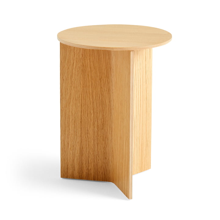 Hay - Slit Table Round High, Ø 35 x H 47 cm, chêne naturel