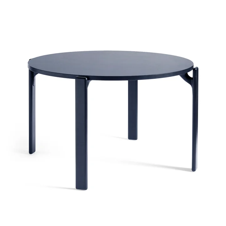 Rey Table de salle à manger, Ø 128,5 cm, deep blue / stratifié bleu royal de HAY