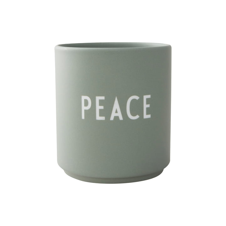 AJ Favourite Tasse en porcelaine, Peace en vert de Design Letters