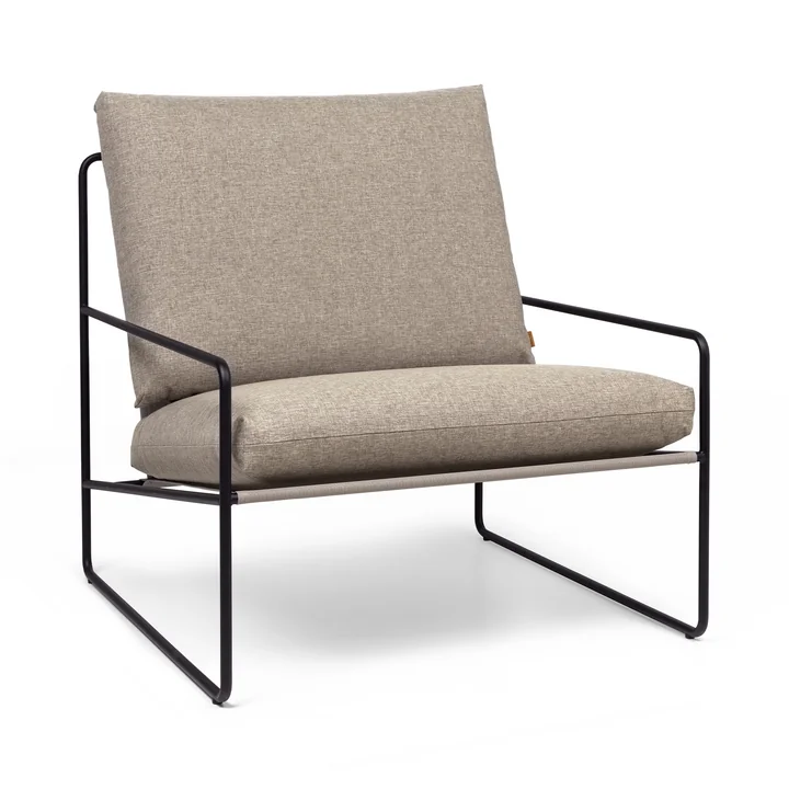 Desert Outdoor Fauteuil, noir / dark sand de Ferm Living