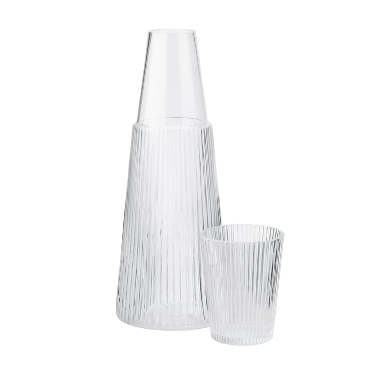 Pilastro Carafe avec verre 1 l en clair de Stelton