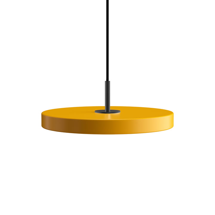 Le Asteria Mini lampe LED suspendue de Umage en noir / jaune safran