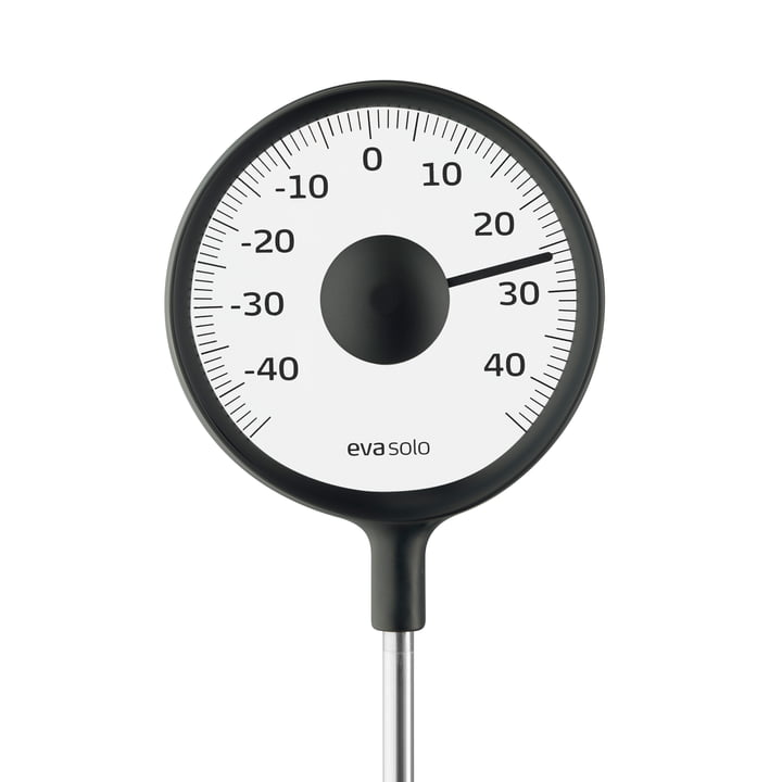 Thermomètre d'extérieur de Eva Solo de couleur noire (avec tige)