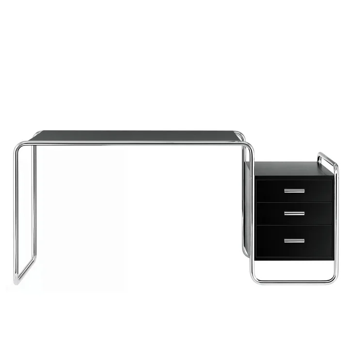 S 285/1 Bureau, chrome / frêne teinté noir de Thonet
