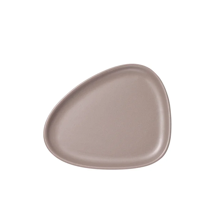 Curve Stoneware Lunch Assiette, 22 x 19 cm in warm grey de Lind DNA